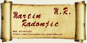 Martin Radonjić vizit kartica